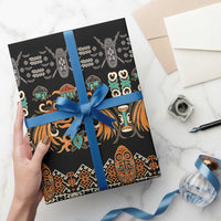 Black Batik Papua-inspired Pattern Wrapping Paper - Polynesian Pride
