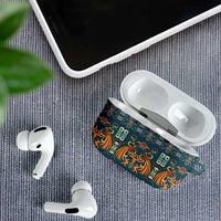 Dark Cyan Blue Batik Papua-inspired Pattern AirPods Case - Polynesian Pride