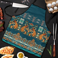 Dark Cyan Blue Batik Papua-inspired Pattern Apron - Polynesian Pride
