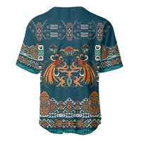 Dark Cyan Blue Batik Papua-inspired Pattern Baseball Jersey - Polynesian Pride