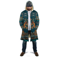 Dark Cyan Blue Batik Papua-inspired Pattern Cloak - Polynesian Pride