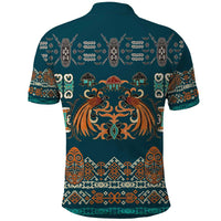 Dark Cyan Blue Batik Papua-inspired Pattern Polo Shirt LT9 - Polynesian Pride