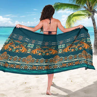 Dark Cyan Blue Batik Papua-inspired Pattern Sarong - Polynesian Pride