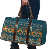 Dark Cyan Blue Batik Papua-inspired Pattern Travel Bag - Polynesian Pride