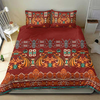 Oxblood Batik Papua-inspired Pattern Bedding Set - Polynesian Pride
