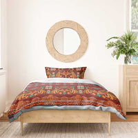 Oxblood Batik Papua-inspired Pattern Bedding Set - Polynesian Pride