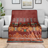 Oxblood Batik Papua-inspired Pattern Blanket - Polynesian Pride