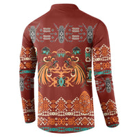 Oxblood Batik Papua-inspired Pattern Button Sweatshirt - Polynesian Pride
