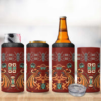 Oxblood Batik Papua-inspired Pattern 4 in 1 Can Cooler Tumbler - Polynesian Pride