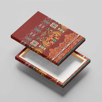 Oxblood Batik Papua-inspired Pattern Canvas Wall Art - Polynesian Pride