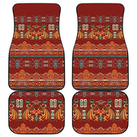 Oxblood Batik Papua-inspired Pattern Car Mats - Polynesian Pride