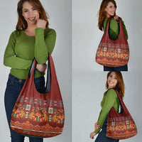 Oxblood Batik Papua-inspired Pattern Grocery Bag - Polynesian Pride