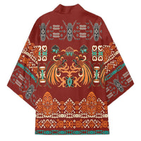 Oxblood Batik Papua-inspired Pattern Kimono - Polynesian Pride