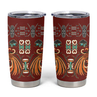 Oxblood Batik Papua-inspired Pattern Tumbler Cup - Polynesian Pride