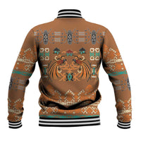 Terracotta Batik Papua-inspired Pattern Baseball Jacket - Polynesian Pride
