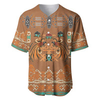 Terracotta Batik Papua-inspired Pattern Baseball Jersey - Polynesian Pride