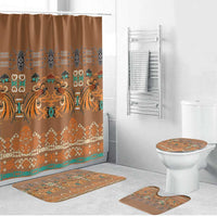 Terracotta Batik Papua-inspired Pattern Bathroom Set LT9 Bathroom Set (4 pcs) Gold - Polynesian Pride