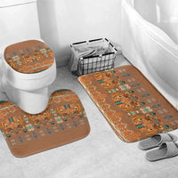 Terracotta Batik Papua-inspired Pattern Bathroom Set LT9 Mat Set Only (3 pcs) One Size Gold - Polynesian Pride