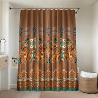 Terracotta Batik Papua-inspired Pattern Bathroom Set LT9 Shower Curtain Only Gold - Polynesian Pride