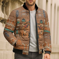 Terracotta Batik Papua-inspired Pattern Bomber Puffer Jacket - Polynesian Pride