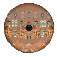 Terracotta Batik Papua-inspired Pattern Spare Tire Cover - Polynesian Pride