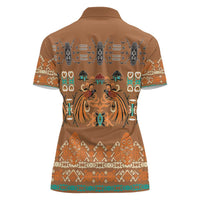Terracotta Batik Papua-inspired Pattern Women Polo Shirt - Polynesian Pride