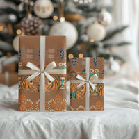 Terracotta Batik Papua-inspired Pattern Wrapping Paper - Polynesian Pride