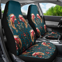 Dark Cyan Blue Bird of Batik Papua Car Seat Cover Exotic Natural Wealth of Papua - Polynesian Pride