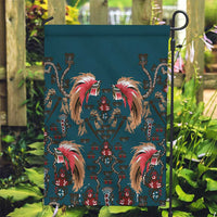 Dark Cyan Blue Bird of Batik Papua Garden Flag Exotic Natural Wealth of Papua - Polynesian Pride