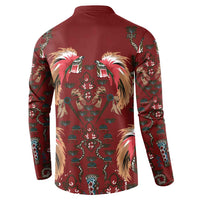 Oxblood Bird of Batik Papua Button Sweatshirt Exotic Natural Wealth of Papua LT9 - Polynesian Pride