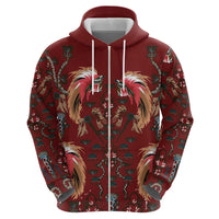 Oxblood Bird of Batik Papua Hoodie Exotic Natural Wealth of Papua - Polynesian Pride