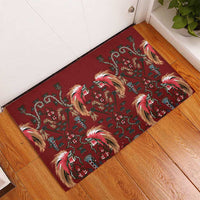 Oxblood Bird of Batik Papua Rubber Doormat Exotic Natural Wealth of Papua - Polynesian Pride