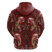 Oxblood Bird of Batik Papua Zip Hoodie Exotic Natural Wealth of Papua - Polynesian Pride