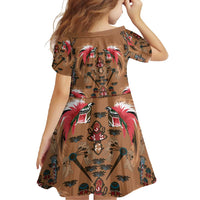 Terracotta Bird of Batik Papua Family Matching Short Sleeve Bodycon Dress and Hawaiian Shirt Exotic Natural Wealth of Papua - Polynesian Pride