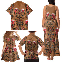Terracotta Bird of Batik Papua Family Matching Tank Maxi Dress and Hawaiian Shirt Exotic Natural Wealth of Papua - Polynesian Pride
