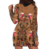 Terracotta Bird of Batik Papua Hoodie Dress Exotic Natural Wealth of Papua - Polynesian Pride