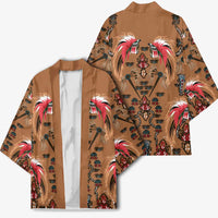 Terracotta Bird of Batik Papua Kimono Exotic Natural Wealth of Papua - Polynesian Pride