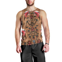 Terracotta Bird of Batik Papua Men Tank Top Exotic Natural Wealth of Papua - Polynesian Pride