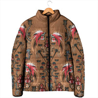 Terracotta Bird of Batik Papua Padded Jacket Exotic Natural Wealth of Papua - Polynesian Pride