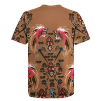 Terracotta Bird of Batik Papua Rugby Jersey Exotic Natural Wealth of Papua - Polynesian Pride