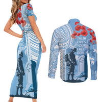 FSM Verterans Day Couples Matching Short Sleeve Bodycon Dress and Long Sleeve Button Shirt Their Lives Your Freedom