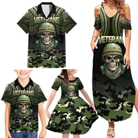Veterans Day Family Matching Summer Maxi Dress and Hawaiian Shirt War Never Leaves A Veteran Proud Military LT9 - Polynesian Pride