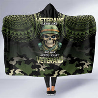 Veterans Day Hooded Blanket War Never Leaves A Veteran Proud Military LT9 One Size Black - Polynesian Pride