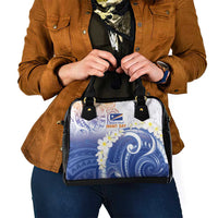 Marshall Islands Manit Day Shoulder Handbag Plumeria and Polynesian Tribal