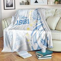 Palau 1981 Tribal Tattoo Blanket with Belau Plumeria Flowers