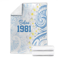 Palau 1981 Tribal Tattoo Blanket with Belau Plumeria Flowers
