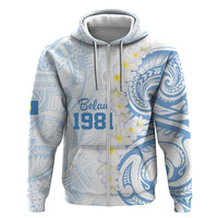 Palau 1981 Tribal Tattoo Hoodie with Belau Plumeria Flowers