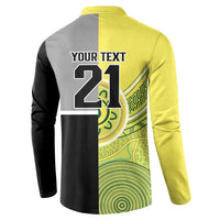 Custom Cricket AUNZ Spirit Button Sweatshirt Aussie New Zealand Retro Edition - Polynesian Pride