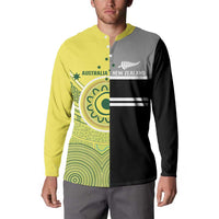 Custom Cricket AUNZ Spirit Button Sweatshirt Aussie New Zealand Retro Edition - Polynesian Pride