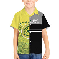 Custom Cricket AUNZ Spirit Hawaiian Shirt Aussie New Zealand Retro Edition - Polynesian Pride